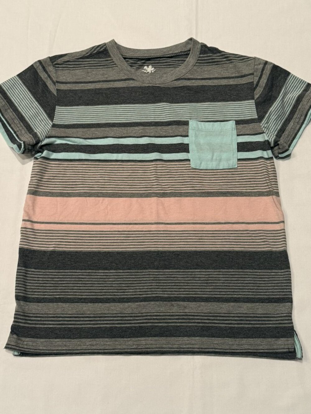 Buzz Cuts Boys Striped Short Sleeve Pocket T-Shirt Size M (10/12)